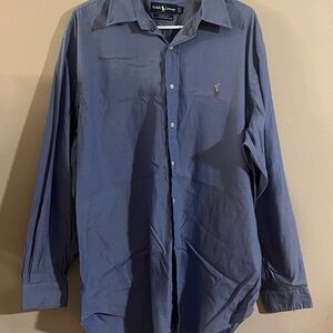 Ralph Lauren Men's Casual Blue Button-Down Shirt